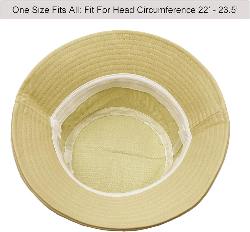 Wheebo Solid Color Bucket Hat for Women Summer Beach Fishmen Hat for Lady Adult Unisex Cotton Cap…… - Image 5